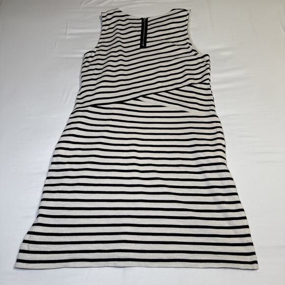 Talbots Sleeveless Dress Size Large White Black French Stripes Pockets Resort - Picture 13 of 15